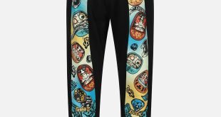 Hanafuda Pattern Daicock Print Regular Fit Sweatpants