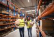 One male and a female staff in a warehouse